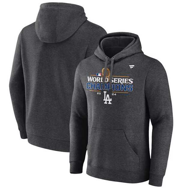 Men's Los Angeles Dodgers Heather Charcoal 2024 World Series Champions Locker Room Pullover Hoodie,We sell and wholesale Men's Los Angeles Dodgers Heather Charcoal 2024 World Series Champions Locker Room Pullover Hoodie on line form chian!
